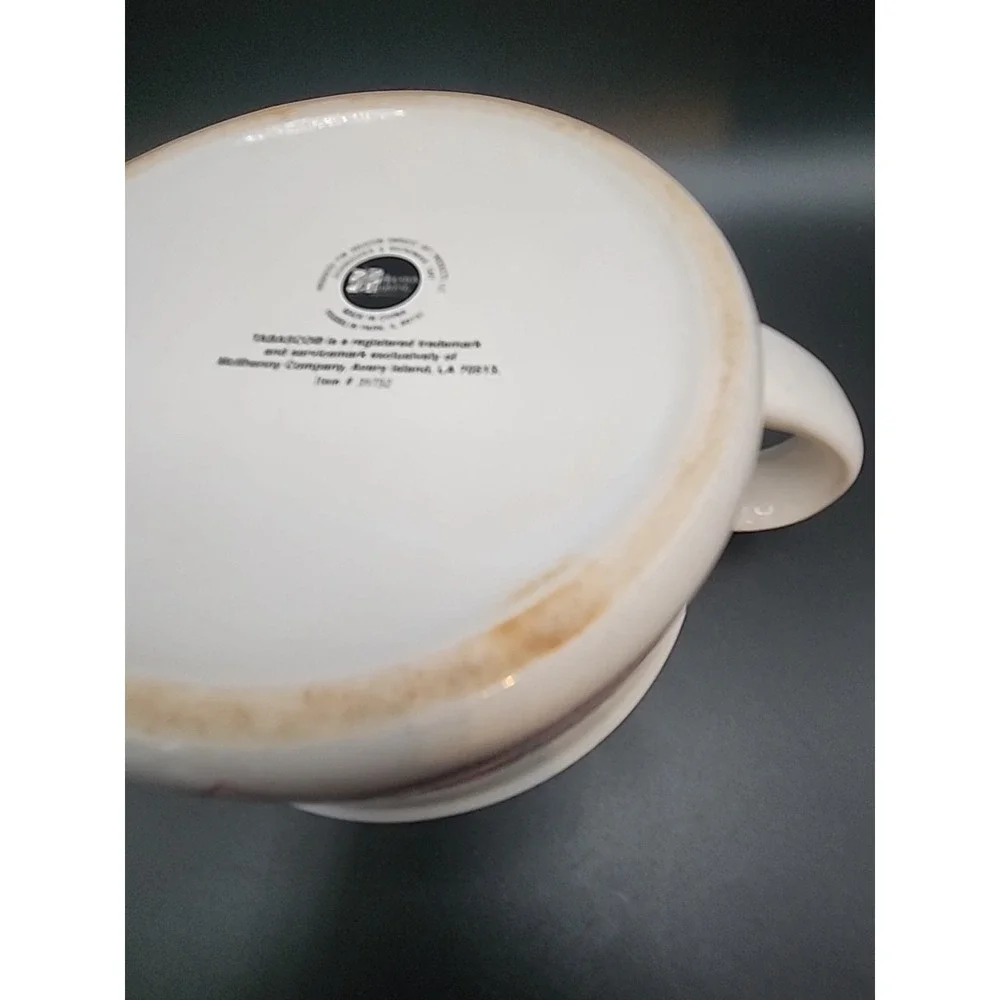 Vintage Tabasco Chili Ceramic Bowls Set Of 2 With Double Handles